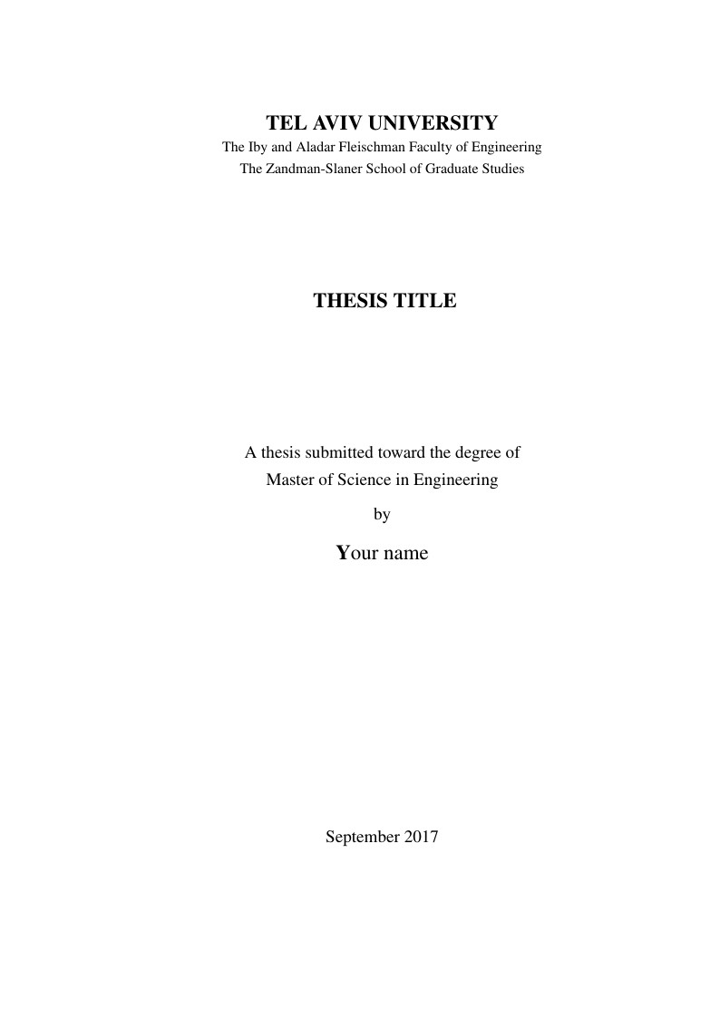 Master or Ph.D. Thesis template for Tel Aviv University graduate students