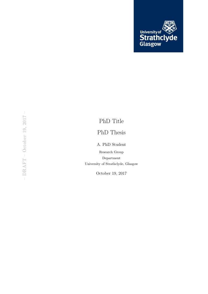 Thesis Template for University of Strathclyde