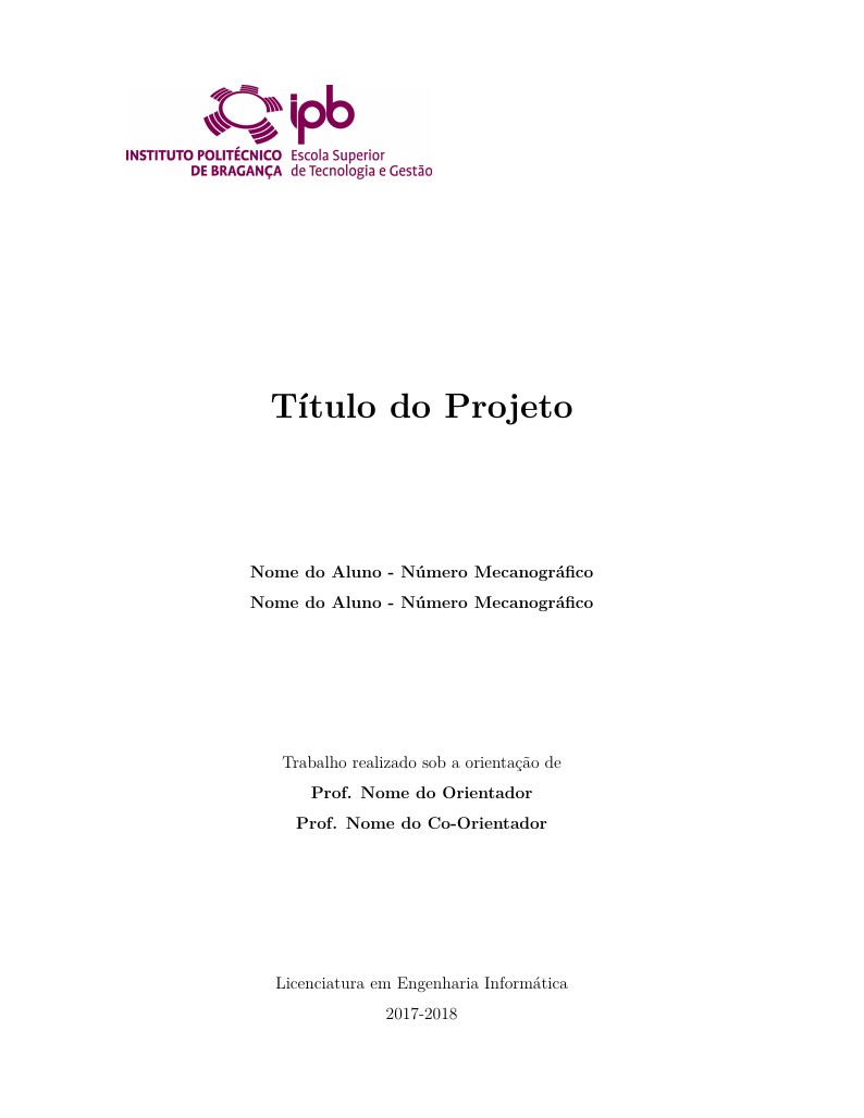 Dissertação/Projeto - Engenharia Informática do IPB