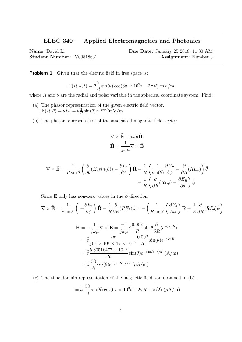 ELEC 340 Assignment 3