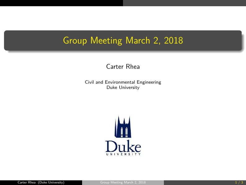 Group Meeting Template Duke