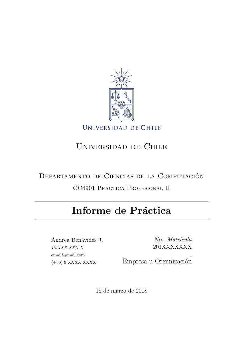 Informe de Práctica: Universidad de Chile