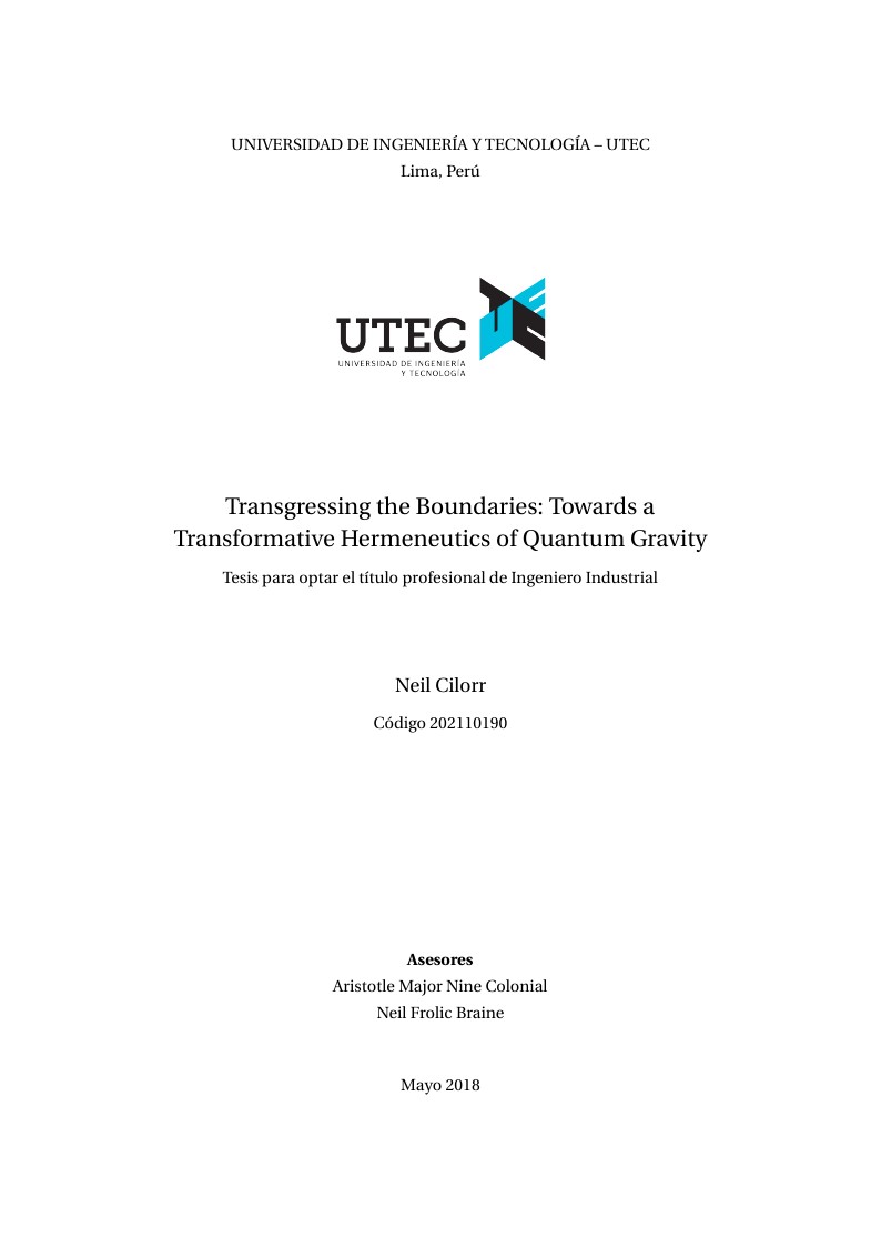 Tesis Universidad de Ingeniería y Tecnología  (UTEC)