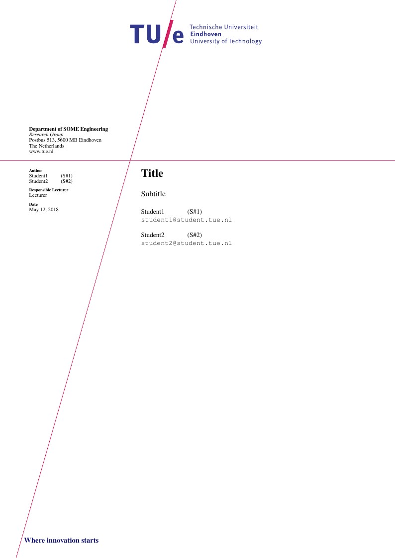 TU/e Report Template