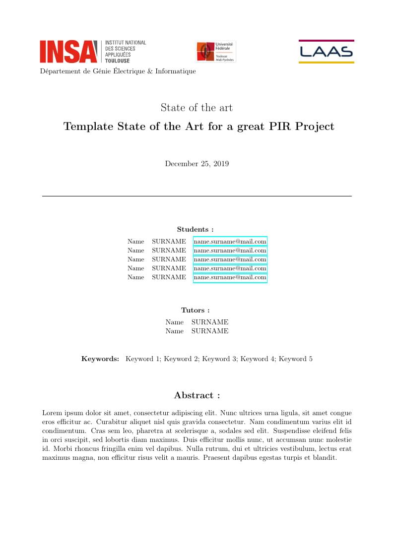 [INSA Toulouse][4A] : PIR - State of the art