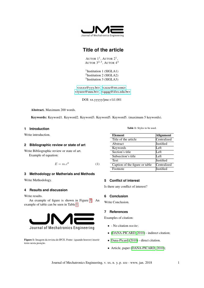 [JME] TEMPLATE JME - Journal of Mechatronics Engineering IFCE