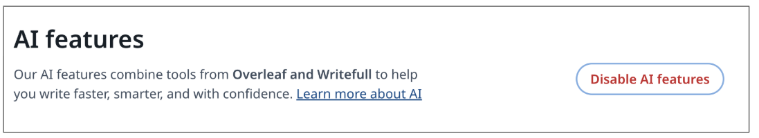 Disabling AI features