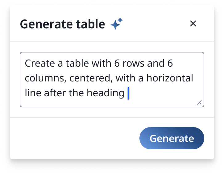 Table Generator